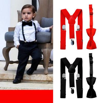 Ateid Kids Braces Bow Tie Clip-on Suspenders Set Y-shape