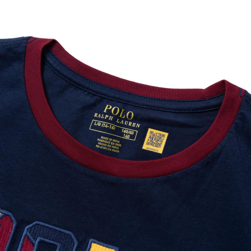 Polo Ralph Lauren T-Shirt Logo Letter Crew Neck Short Sleeve Kids tops Blue 323952463-002