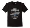 USS CV-66 America Aircraft Carrier  T Shirt New 100% Cotton Short Sleeve O-Neck T-shirt Casual Mens Top - Men's Summer Cotton...