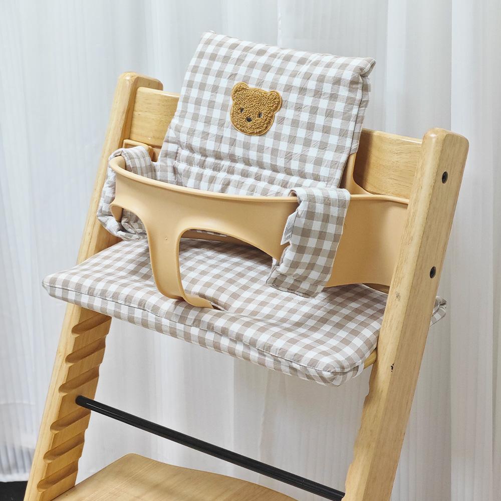 Soft Seat Cushion for Infants Baby High Chair Cushion Cartoon Bear Chair Back Cushion and Seat Cushion High Chair Accessories