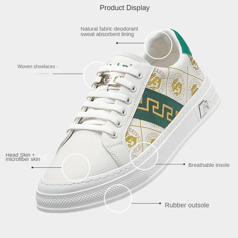 Leichte Luxus-Herrenschuhe Frühling und Sommer Neue High-End-Schuhe Herren-Echtleder Trendige Schuhe Lässige, vielseitige weiße Schuhe