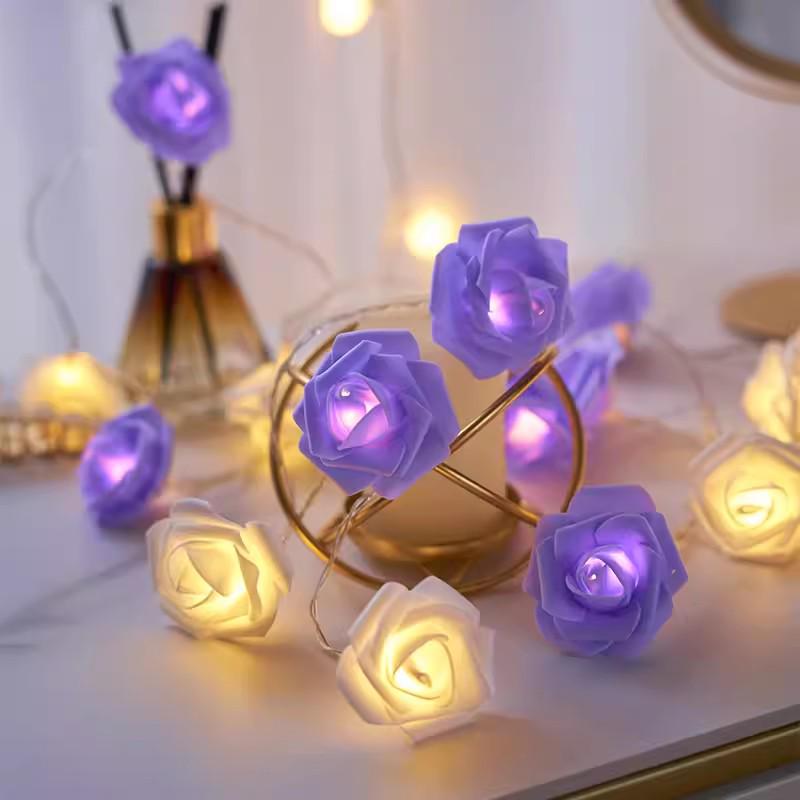 LED Rose Flower String Lights - Valentine’s, Wedding, Proposal, Atmosphere & Confession Decoration.