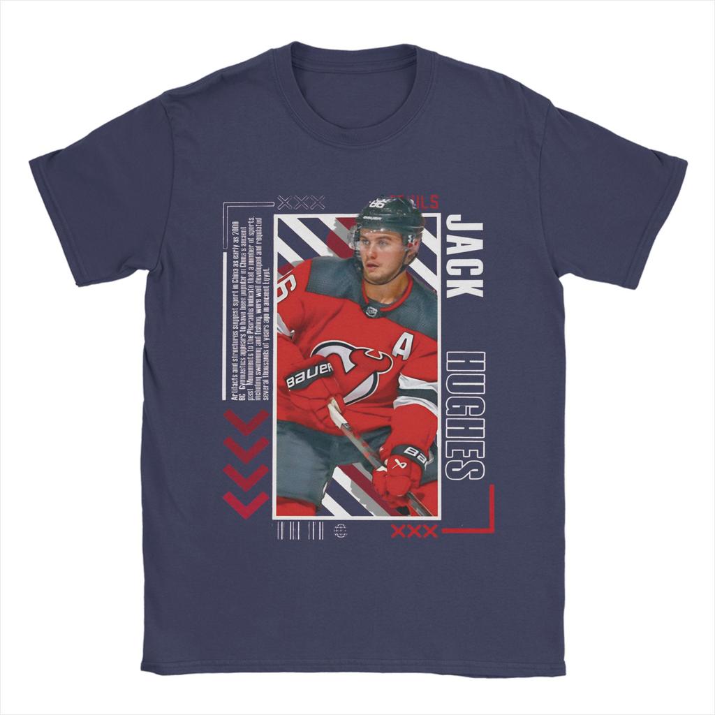 Jack Hughes Hockey Paper Poster Men T Shirt  Vintage Tees Short Sleeve Round Collar TShirt Cotton Plus Size Clothes