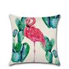 Luxurious Flamingo Tropical Monstera Cotton Linen Cushion Cover For Chic Living Spaces