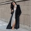 Women Coat  Autumn/Winter New  Long Coat Hooded Knee Length European fur Coat Female Solid Color