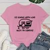 (Premium T-shirt)Letter Print T Shirts For Women; Crew Neck Tees Tops Women Blouse; Graphic Shirts For Woman;