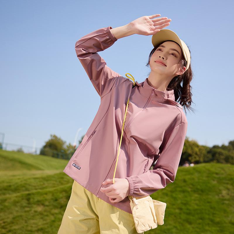 upf110 + sunscreen clothing for men and women UV protection outdoor light and thin ice-feeling hooded summer trench coat group clothing