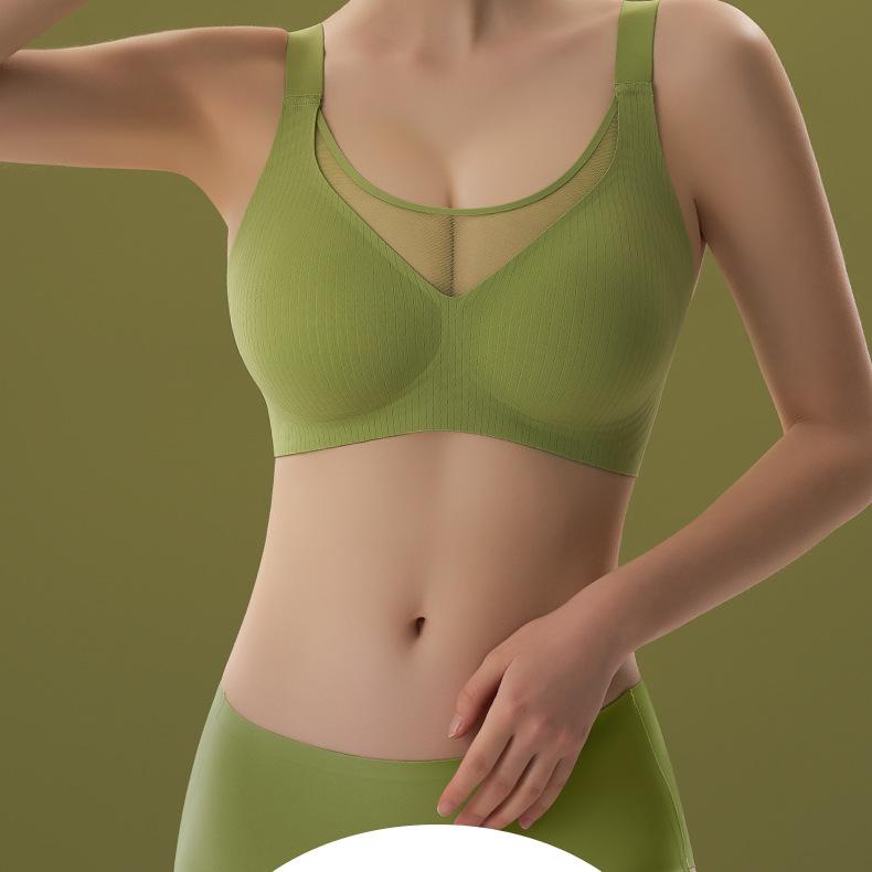 Large-sized Seamless Underwear for Women Thin Anti-glare Bra Strapless Bra Without Underwire Sports Vest Bra Push Up Bra