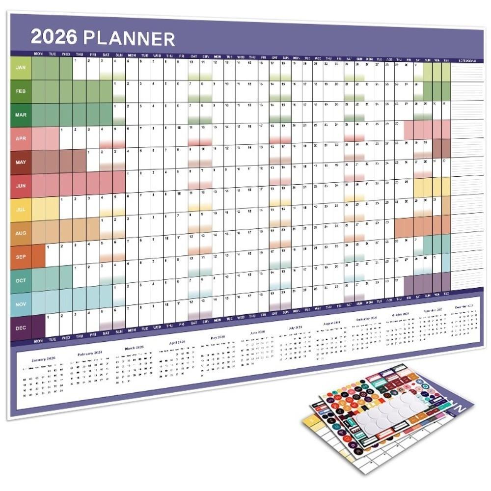 2026 Wall Hanging Calendar Annual Planner To Do List Schedule Calendar Planner Sheet Memo Pad Agenda Organizer