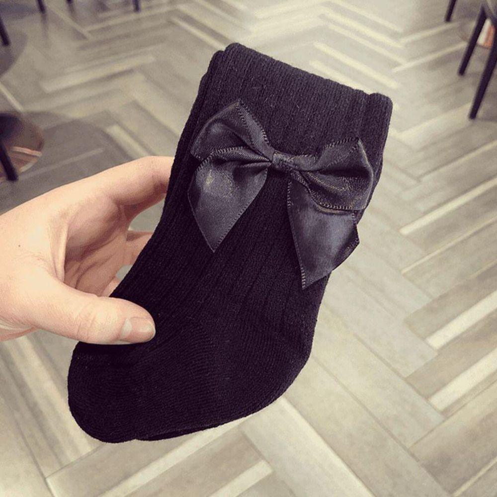 8Pairs Bowknot Toddle Short Tube Socks Stripe Infant Solid Socks Warm Baby Cotton Socks  Gifts