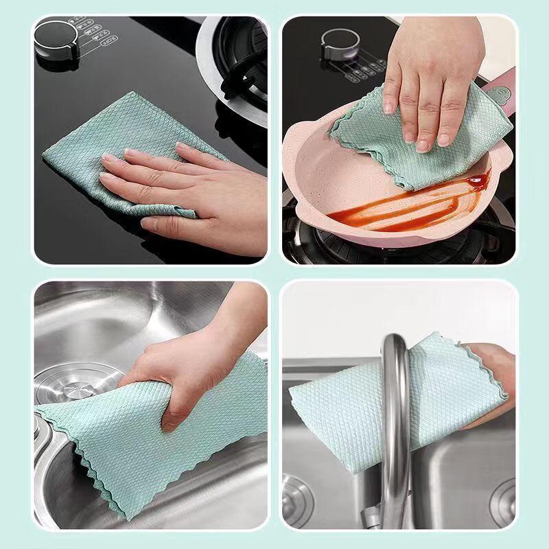 Jiemengzhe Fish Scale Microfiber Cleaning Cloth