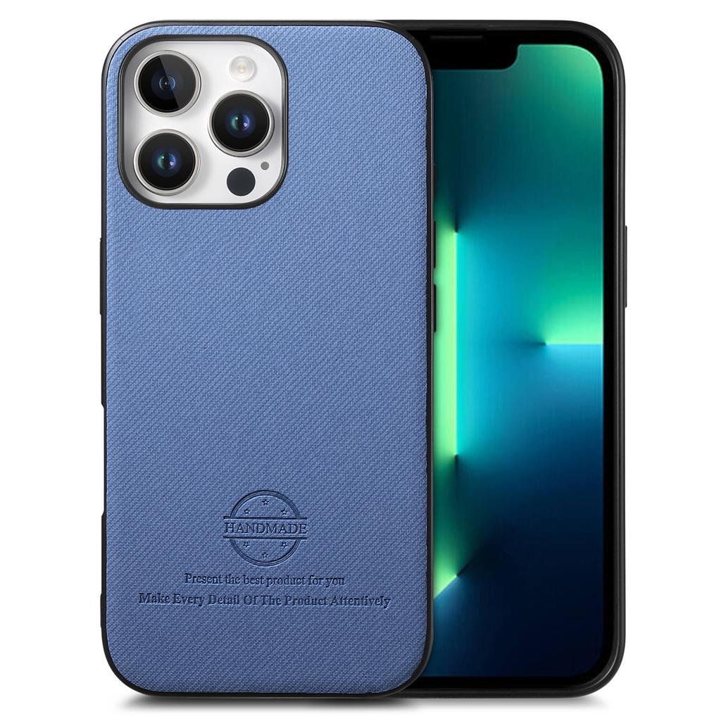 For iPhone 13 Pro Max Case Cloth Texture Leather+PC+TPU Anti-Drop Phone Cover