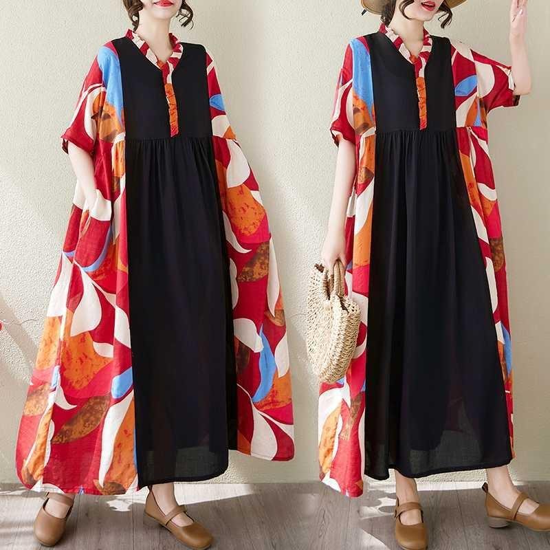 

Women s Fringe Trim Long Dress Large size average size