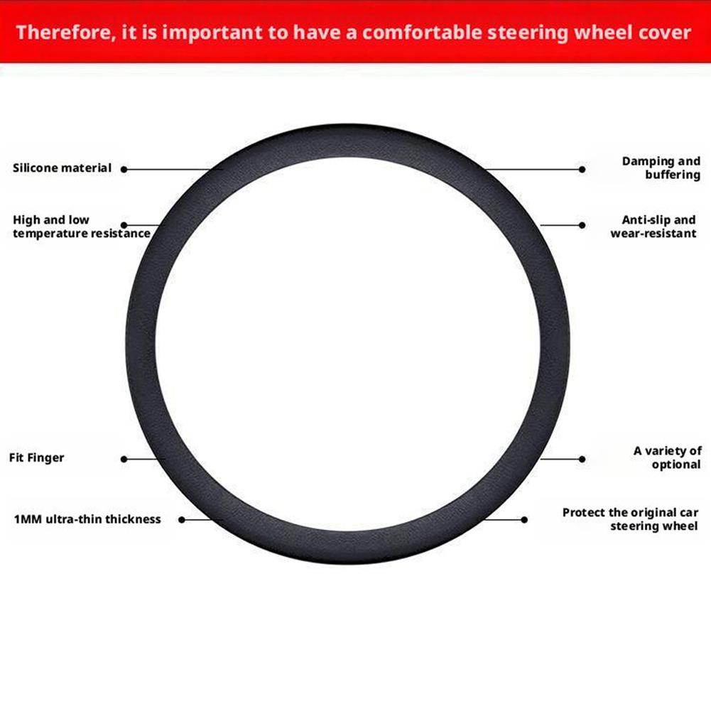 Universal Car Steering Wheel Cover Elastic Glove Silicone Soft Texture Multi-color Anti-slip Car Decoration DIY Accessories