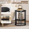 Set of Two Marble-Effect Coffee Tables - Black