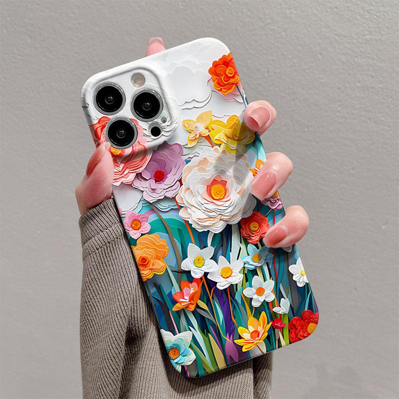 Colorful Flower Glossy Film Hard PC Phone Case for Google Pixel 7 7a 8 8a 9 9a Pro XL 5G