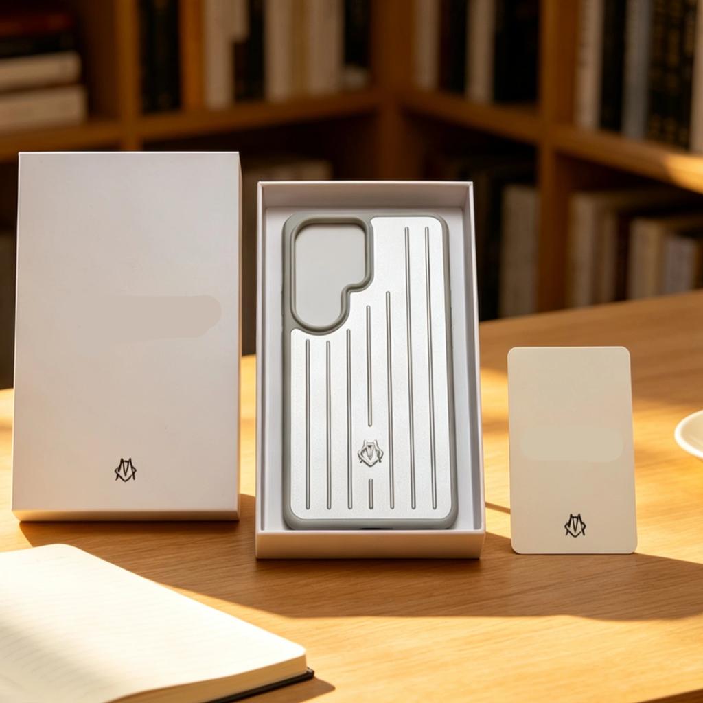 Elegante Lusso Business Valigia Rimowa Custodia per Telefono Per Samsung Galaxy S26 Ultra Lega di Alluminio Pannello Posteriore Ice-Sense Custodia Protettiva Completa per Telefono Con Scatola