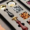 Kit Beads & Sealing Stamp Melting Spoon Tool for Invitations Envelopes Letter DIY Craft
