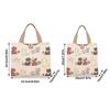 Cute Canvas Lunch Bag Large Capacity Waterproof Tote Bag Print Lunch Box Handbag for Women