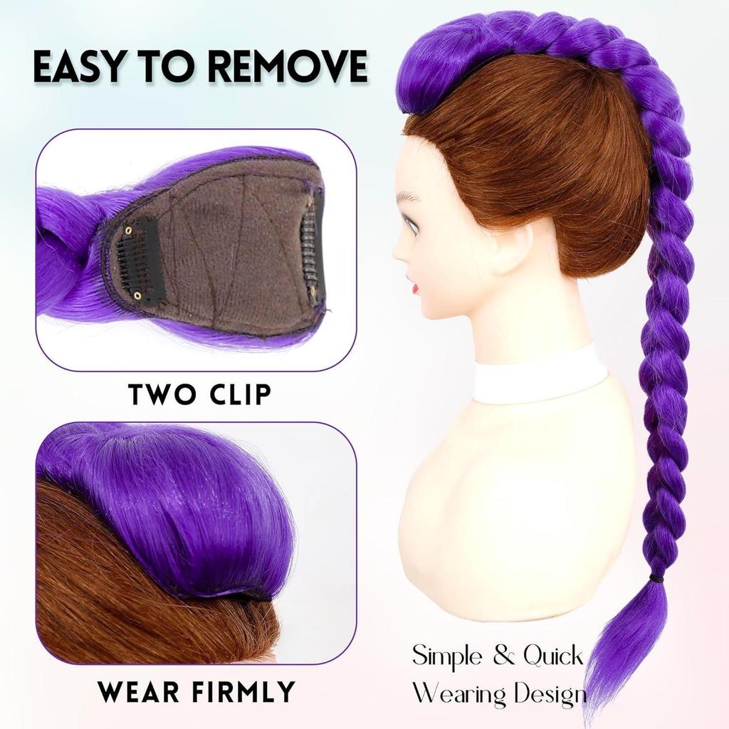 Kpop Hunters Rumi Cosplay Wig Braid Halloween Party  Accessory  Costumes Props Carnival Fancy Dress Up