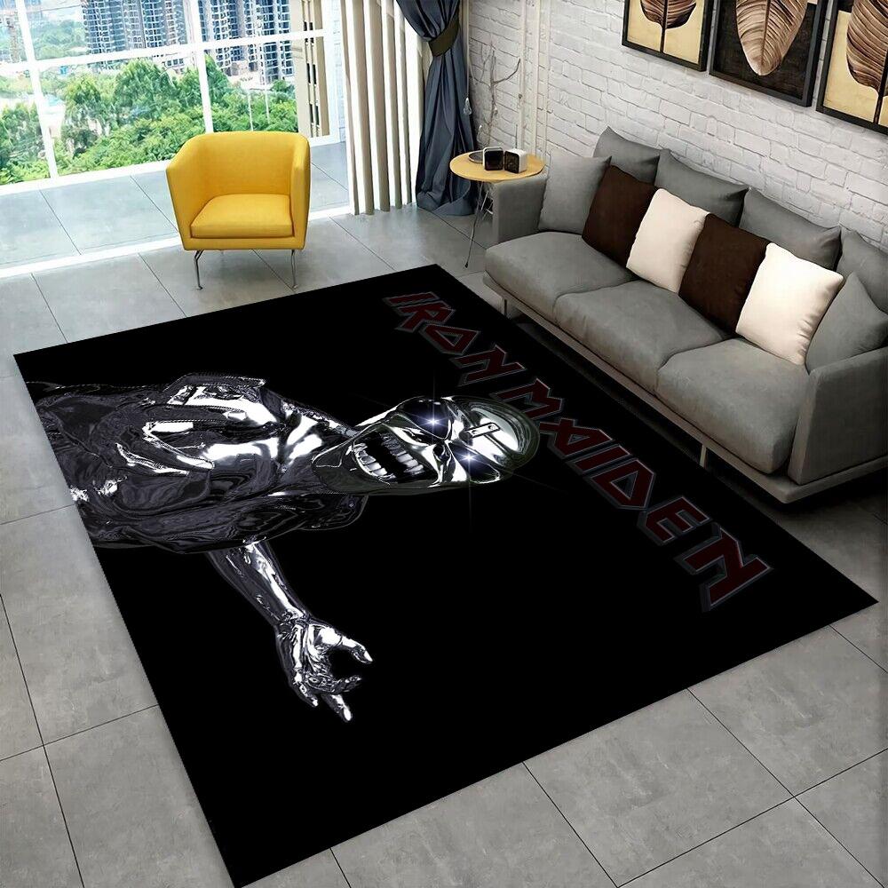 3D I-Iron-M-Maidens Metal Musik Teppich Teppich für Wohnzimmer Schlafzimmer Dekor, Kinder Spiel Rutschfest Dekoration für Sofa Fußmatte Geschenk
