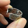 Retro Golden Rope Tang Grass Pattern Adjustable Open Ring Gothic Punk Unisex Jewelry Gift For Men Women