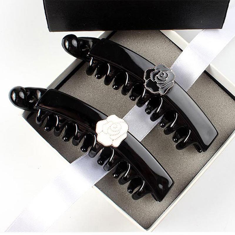 1pc New Korean large banana clip hair clip camellia simple vertical clip ponytail clip accessory