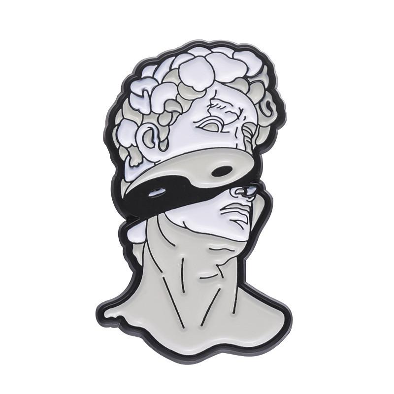 Badge Stylish Metal Brooches With Creative Character Sculptures And Colorful Artistic Finishes For Trendy Lovers Fashion