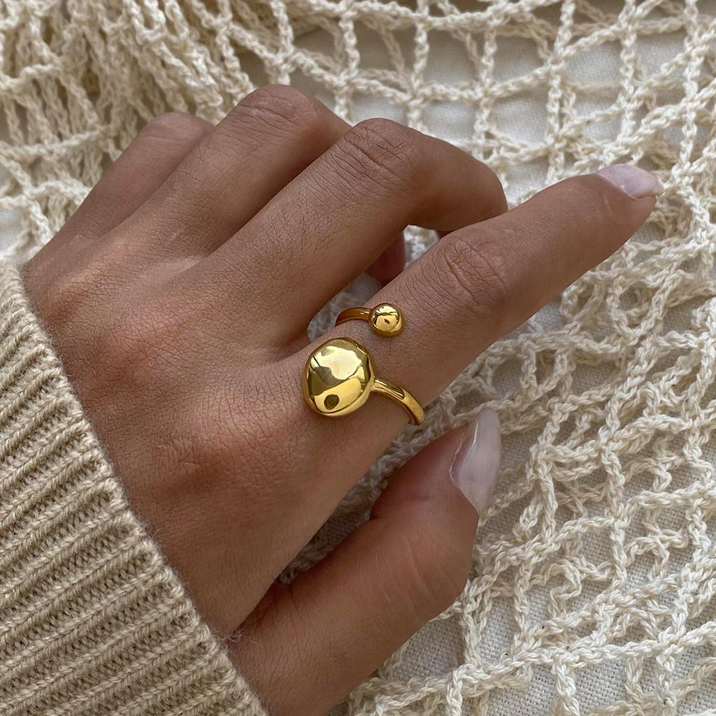 Yori Fashion Adjustable Corrugated Irregular Hollow Open Ring High Quality Exquisite Jewelry for Women