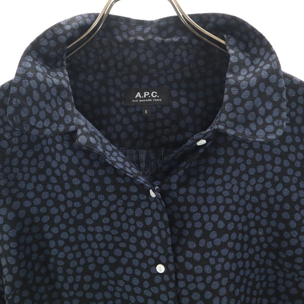 A.P.C. Silk Overall Handle Long Sleeve Shirt S Black Women Used
