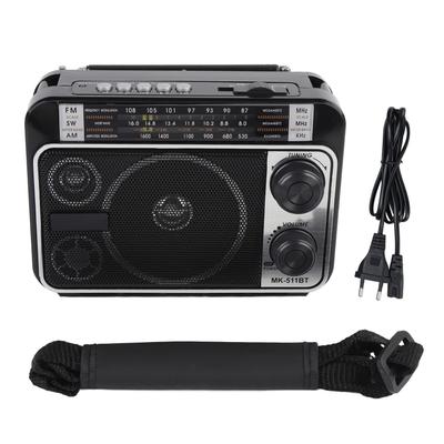 Radio Retro Portátil Doble Fuente de Alimentación FM AM SW Radio Retro Altavoz Bluetooth para Hogar Exterior