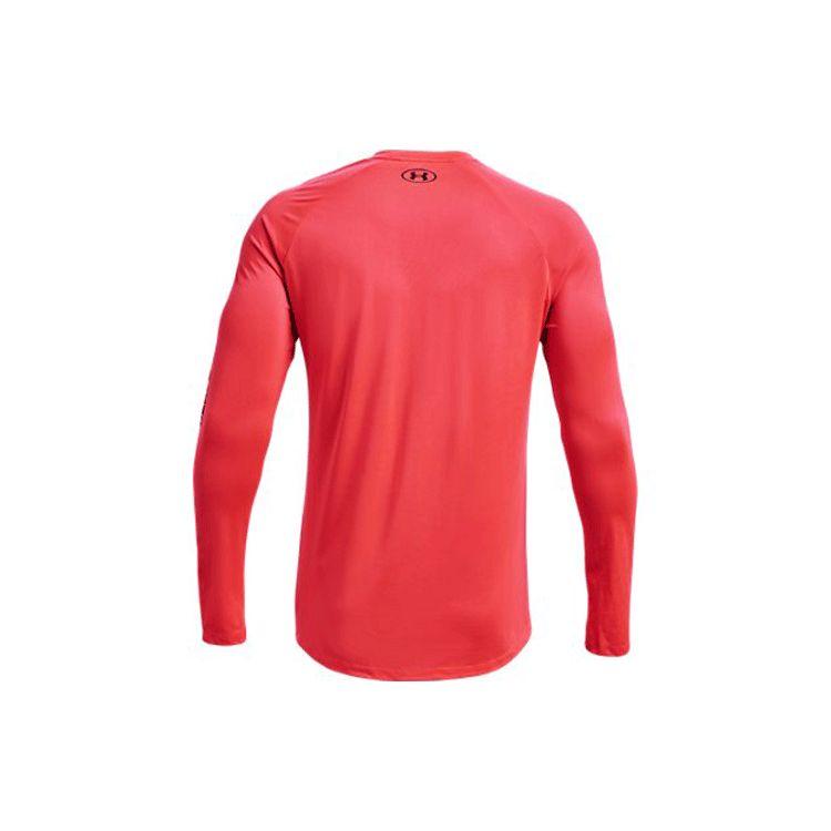 Under Armour Camiseta de Entrenamiento de Manga Larga Corte Recto con Estampado de Logo para Hombre Tops Rojo 1361705-628
