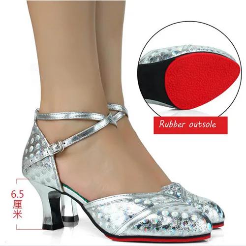 Glitter Closed Toe Dance Shoes Woman Salsa Dance Shoes Ladies Professional Modern Ballroom Samba Tango Salsa Latin Dance Shoes