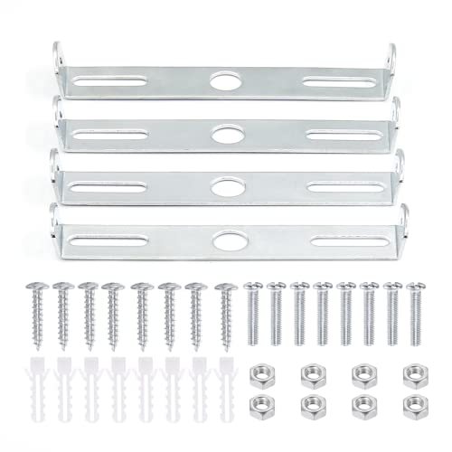 4.5-inch Square Light Fixture Universal Mounting Bracket 4pcs Set Silver and White