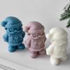 Christmas Candle Mold DIY Santa Claus Plaster Resin Silicone Mould Bearded Old Man Christmas Candle Making Supplies