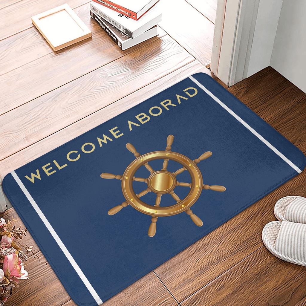 Nautical Anchor Front Door Mat Anti-Slip Indoor Absorbent Sailor Adventure Doormat Floor Bath Entrance Rug Carpet