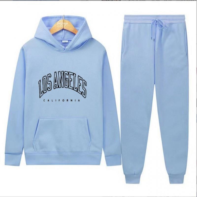 Mens Hooded Sweatshirt Set Casual Long Sleeve Tracksuit