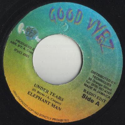 7inch Record ELEPHANT MAN - Under Tears NONE Good Vybz 2003 Jamaica Reggae, Ska & Dub Used