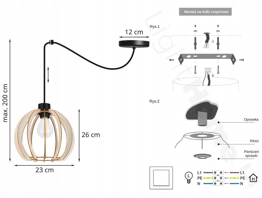 MODERNE HOLZ-LED-DECKENHÄNGELEUCHTE