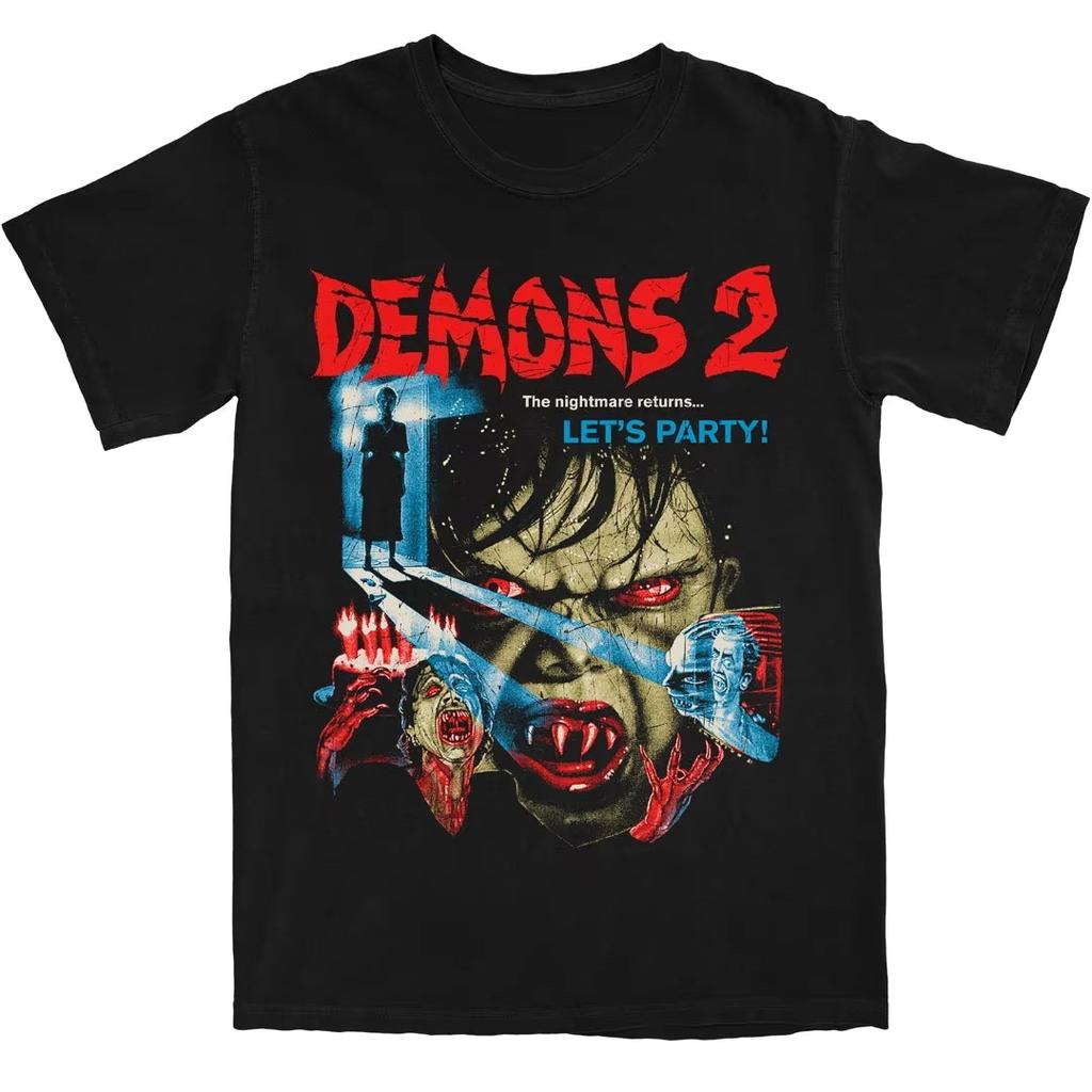 Demons 1985 Dario Argento Lamberto Bava Horror Movie Graphic T Shirt 80s Cult Classic Oversized Unisex Cotton Streetwear Trendy