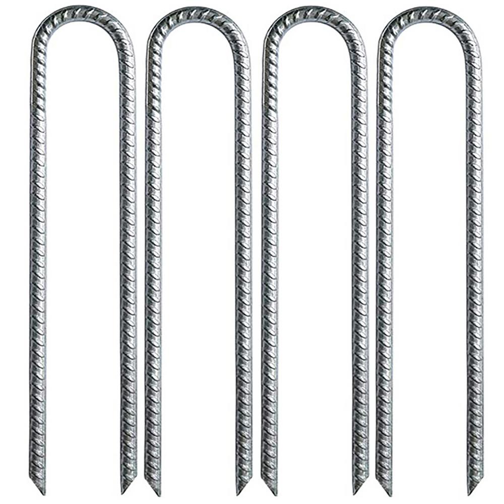 12 Inch U Shaped Tent Pegs Metal Heavy Duty Thick Garden Stakes Galvanised Steel Fits Football Goal Post Trampolines Accessories