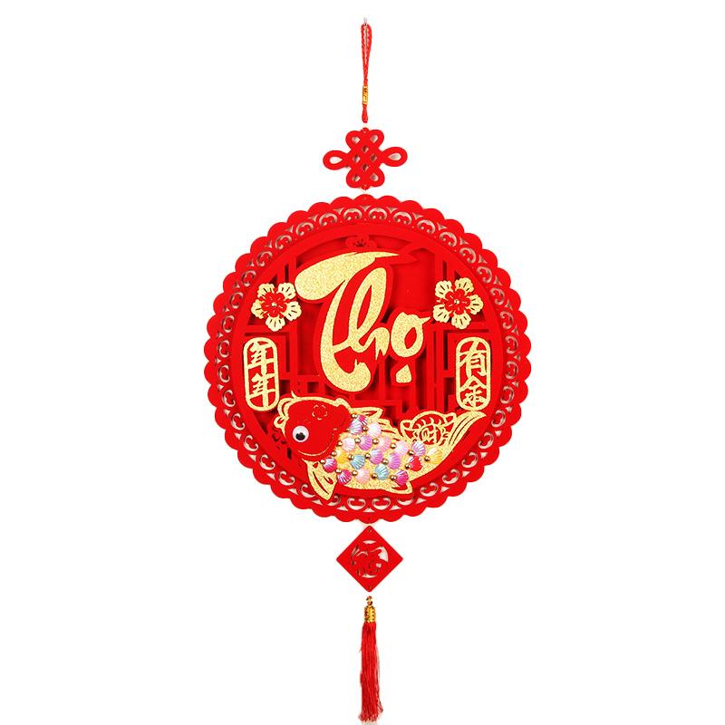 

1 шт. Новогодний кулон утолщенный вьетнамский традиционный с кисточкой весенний фестиваль подвески красный благословение фу иероглиф