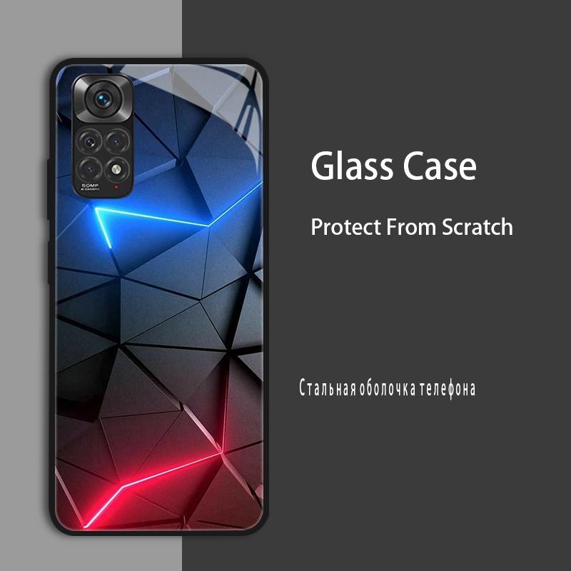 For Redmi Note 11 Case Cover Tempered Glass Case Hard Coque Bumper For Xiaomi Redmi Note11 Note 11 Pro 5G 4G 11s Protect Case