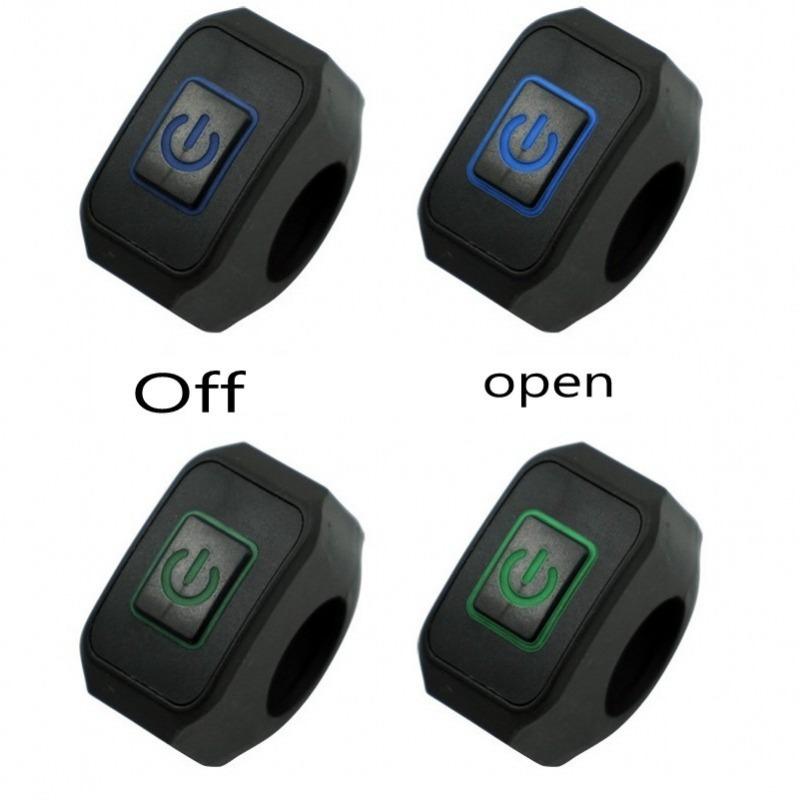 1pc Motorcycle Handlebar Modified Switch with Five Color LED Lights 5-10A 12V Waterproof Control Switch Button Motor Accessories
