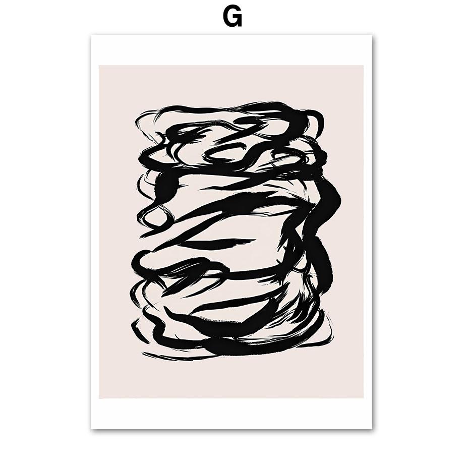 Abstract Bohemian Line Woman Leaf Vase Flower Mid Century Posters Canvas Painting Wall Art Print Picture Living Room Home Decor