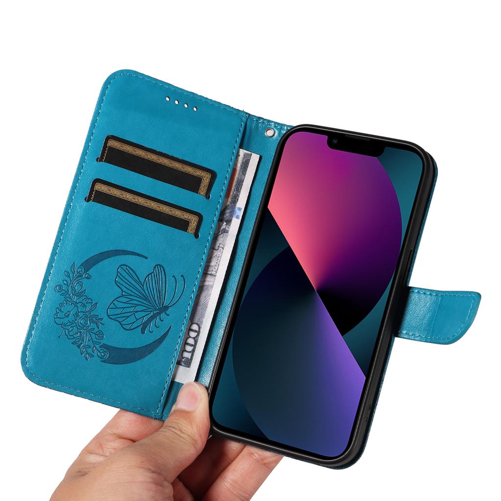 Für iPhone 14 Hülle Schmetterlingsmuster Leder Handyhülle mit Brieftasche Ständer