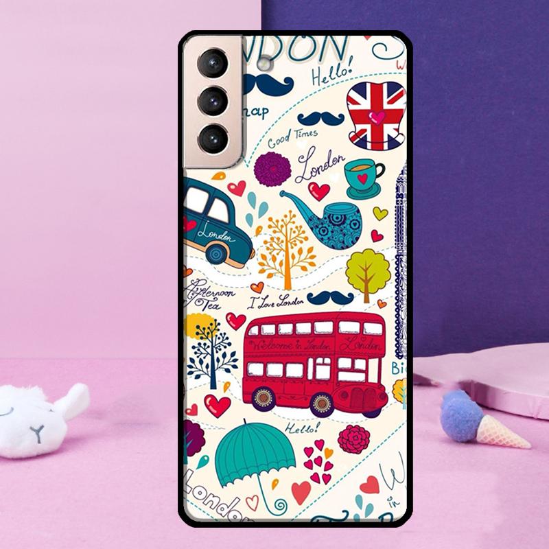 London Bus England Big Ben Phone Case For Samsung Galaxy S25 Ultra S23 S20 S21 S22 S24 FE S9 S10 Plus S24 Ultra Cover