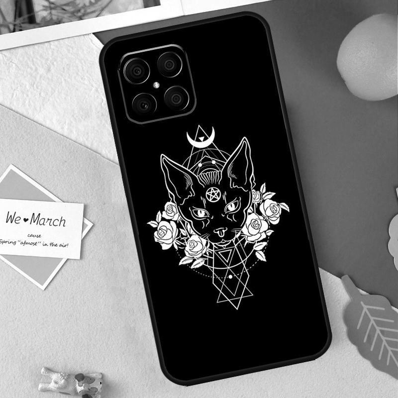 Witchcraft Witch Cat Case For Huawei P Smart 2019 2021 P20 P40 P30 Lite P50 Pro Nova 5T Honor X8 X9 50 70 Cover