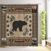 Rustic Cabin Shower Curtain Forest Animal Bear Deer Elephant Woodland Farmhouse Bathroom Decor Fabric Bath Curtains with Hooks