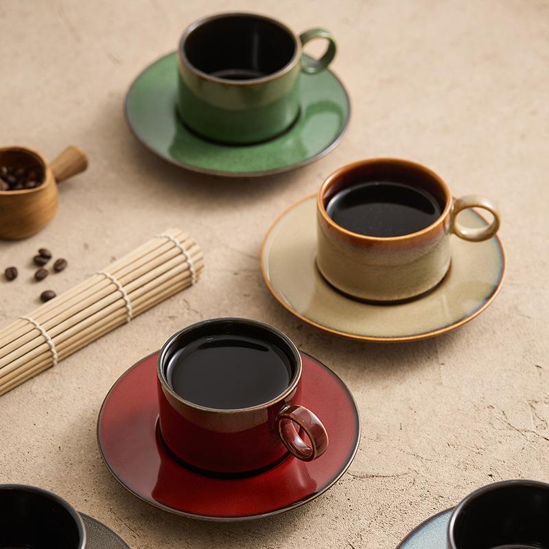 Brennofen Kaffeetasse Untertasse Haushalt Keramik Latte Kaffeetasse Amerikanische Kaffeetasse Untertasse Nachmittagstee Tasse Kaffee Latte Tasse